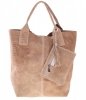 Kožené kabelka shopper bag Genuine Leather béžová 777